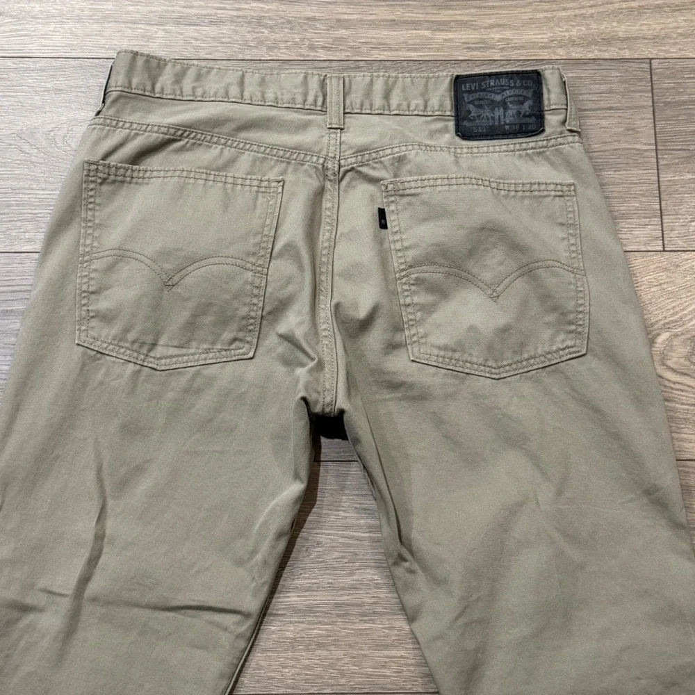 Levis 511 Slim Fit Pants Mens 36x30 Khaki Beige Low Rise